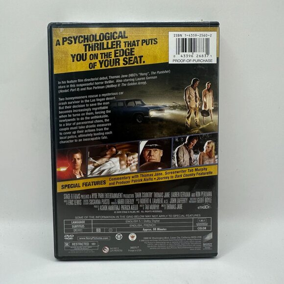 Dark Country DVD  A Psychological Thriller Starring Thomas Jane Lauren German - Picture 2 of 3